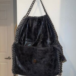 Stylish Black Chain-Trimmed Women's Bag